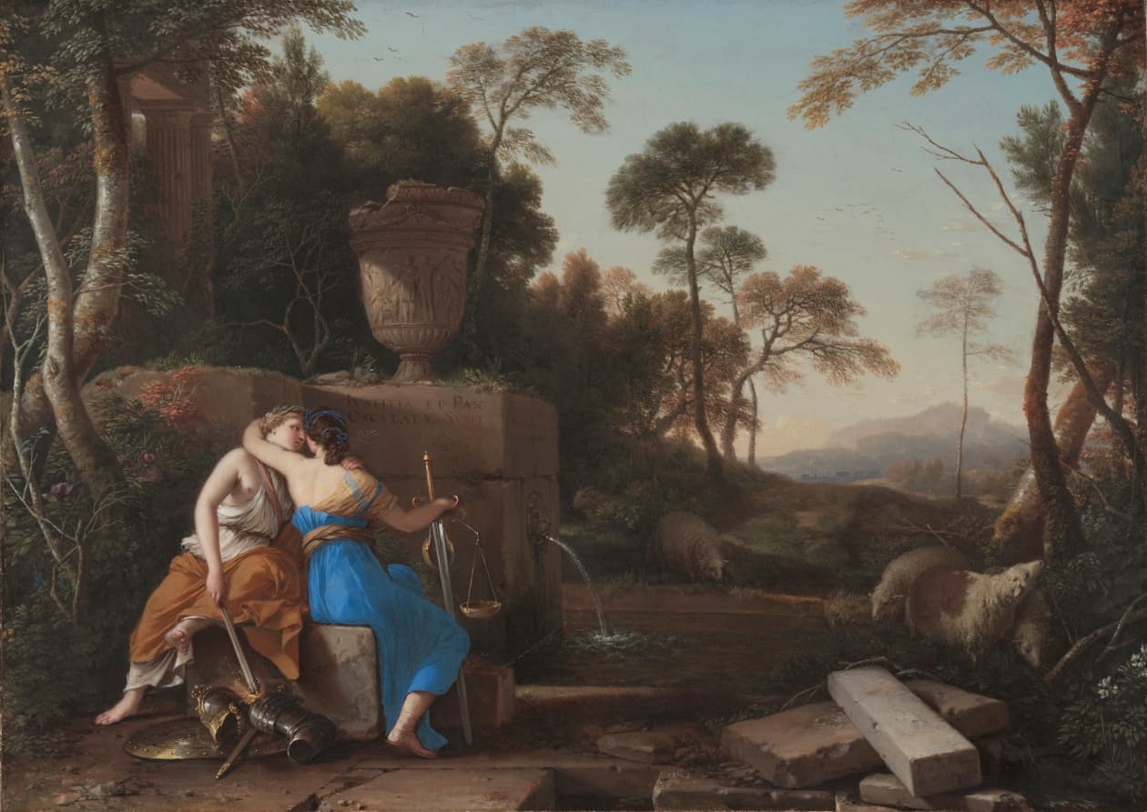 The Kiss of Peace and Justice — Laurent de La Hyre