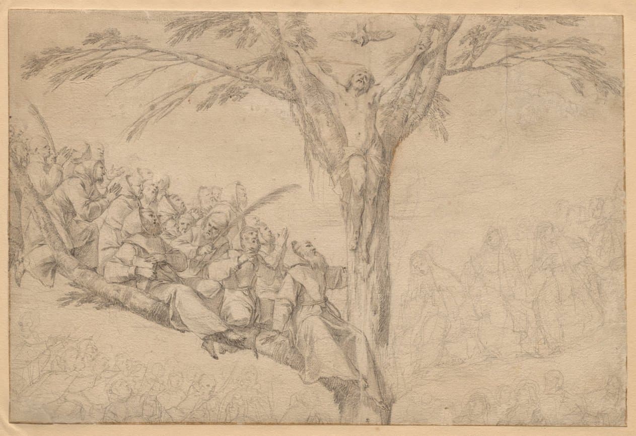 The Crucified Christ as the Tree of Life with Monks and Nuns — Laurent de La Hyre