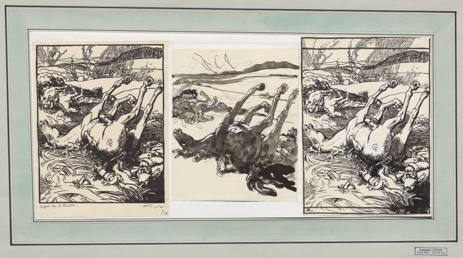 Après la bataille, chevaux morts — Auguste Louis Lepère