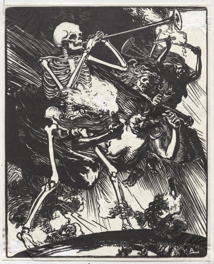 La Mort et les Passions fondant sur la terre — Auguste Louis Lepère
