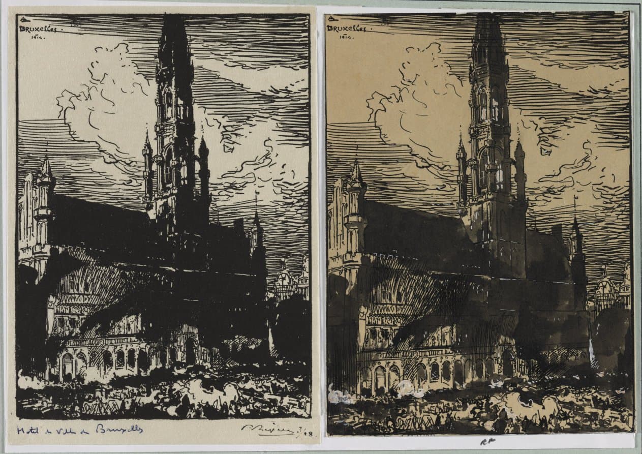 Hôtel de Ville de Bruxelles en feu — Auguste Louis Lepère
