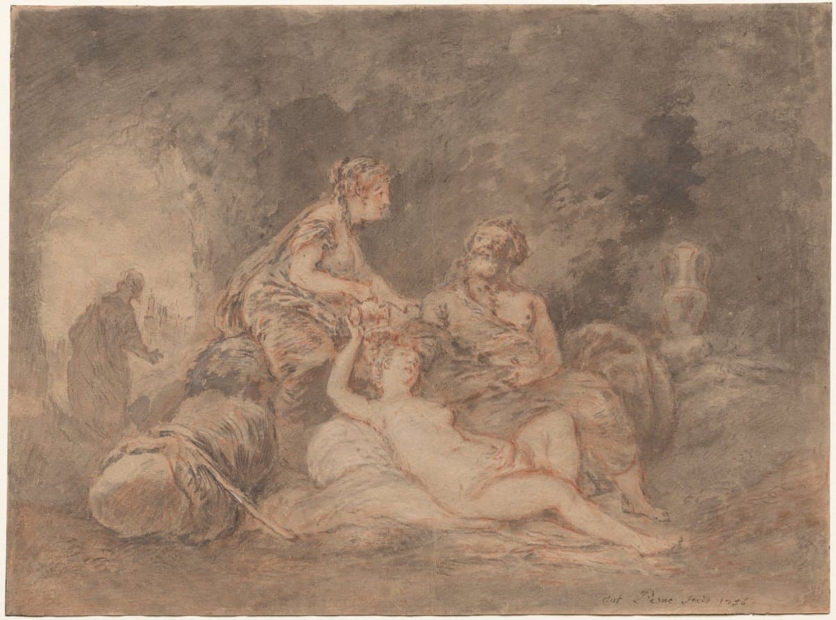 Lot and His Daughters — Antoine Pesne