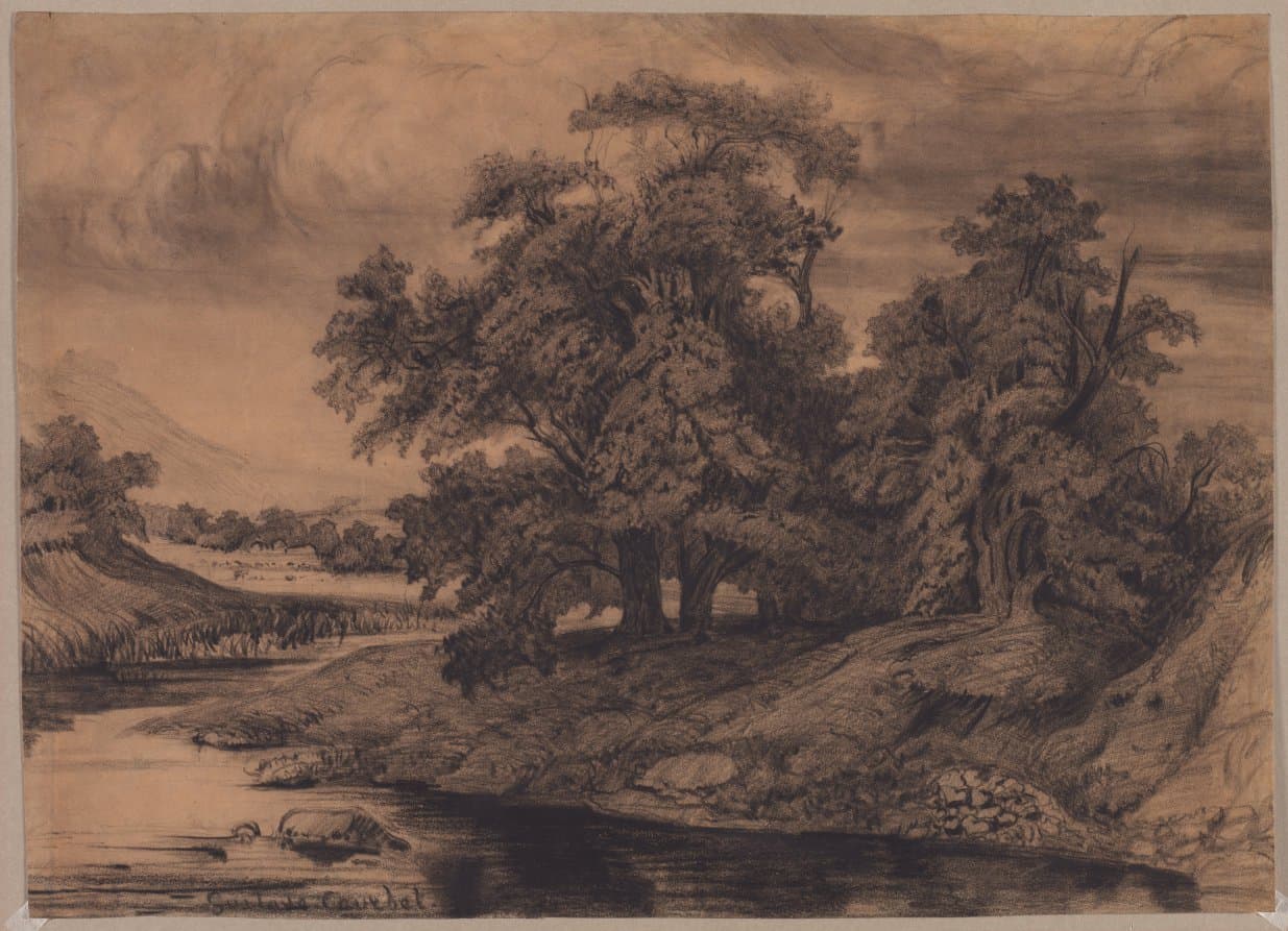 Landscape with Large Trees — Gustave Courbet