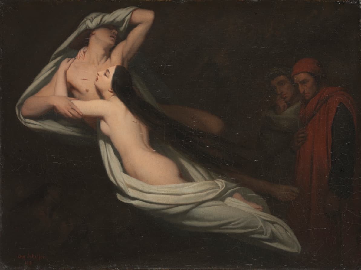Dante and Virgil Meeting the Shades of Francesca da Rimini and Paolo — Ary Scheffer