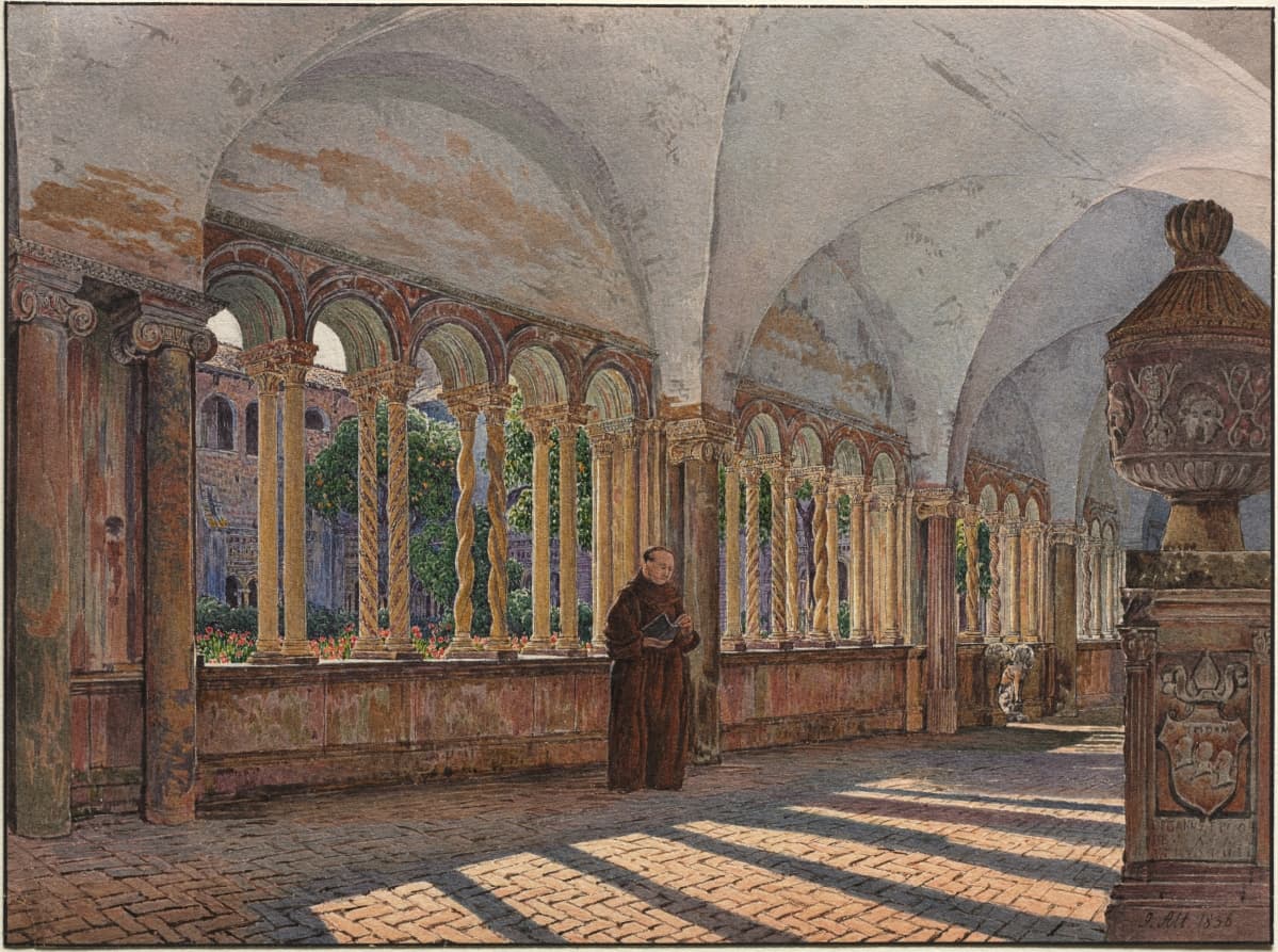 View of the Cloister of San Giovanni in Laterano, Rome — Jakob Alt