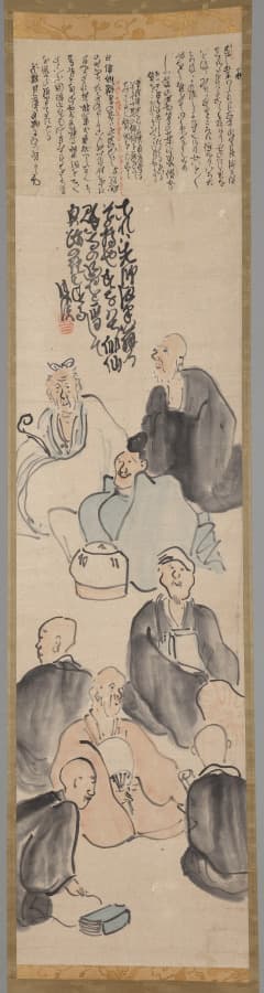 Gathering of Poetic Immortals with Poem Drafts — Matsumura Goshun