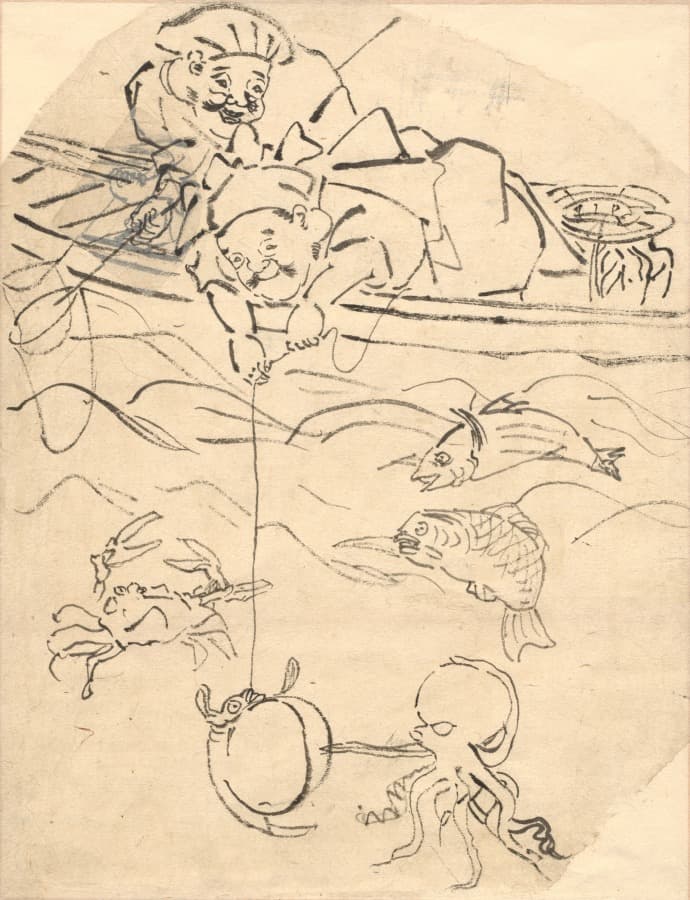Daikoku and Ebisu, Two of the Seven Gods of Happiness — Utagawa Kuniyoshi