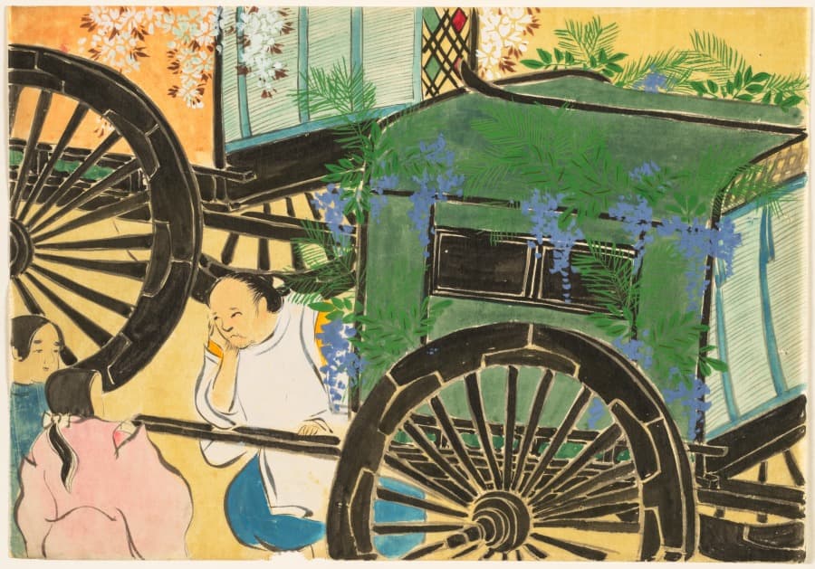 Flowers of a Hundred Worlds (Momoyogusa): Flower-draped Carts — Kamisaka Sekka