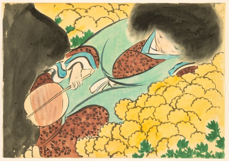 Flowers of a Hundred Worlds (Momoyogusa): Chrysanthemum Boy (Kikujidō) — Kamisaka Sekka