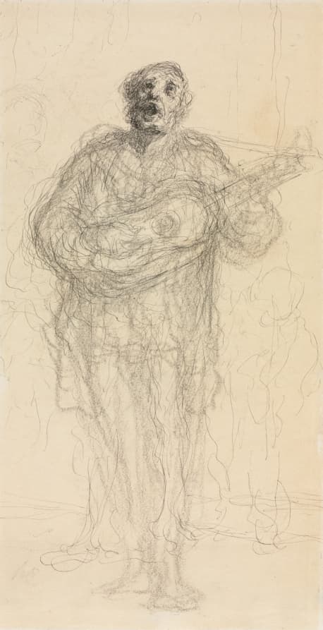 Singing Guitarist (recto) — Honoré Daumier
