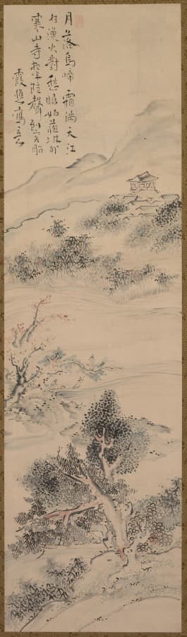 Illustration of Zhang Qi's Poem on the Cold Mountain Temple — Ike Taiga
