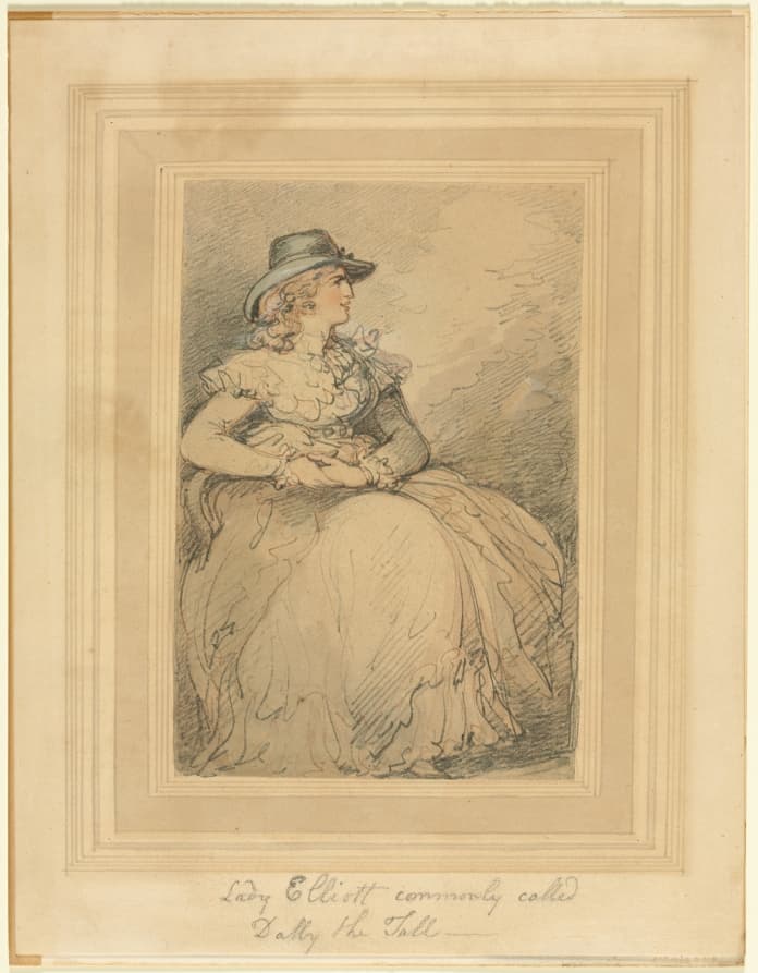 Lady Elliott, Commonly Called Dolly The Tall — Thomas Rowlandson
