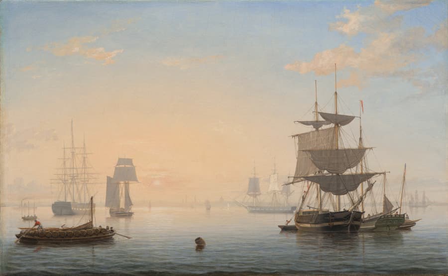 Harbor of Boston, with the City in the Distance — Fitz Henry Lane