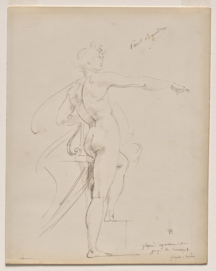 Study of Apollo for Marsyas (recto) — Paul Baudry