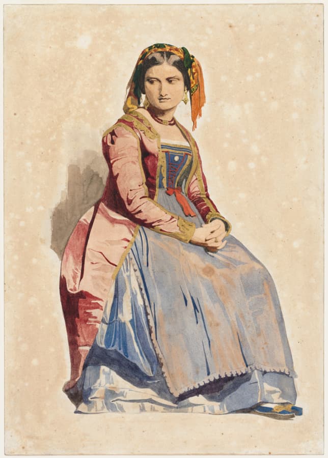 Seated Italian Woman — Dominque Louis Papety