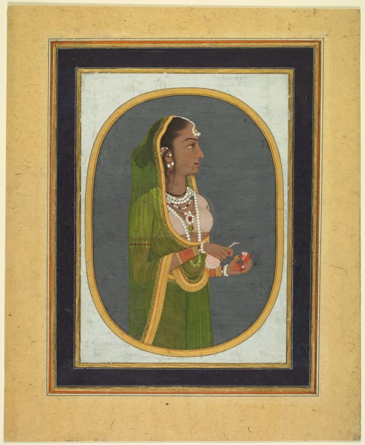 Court Lady Pouring Wine (recto) — Muhammad Rizavi Hindi