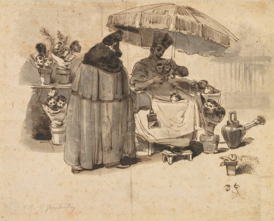 Study for "Au Bouquet de persil," (A Bouquet of Parsley) — Jean-Jacques Grandville