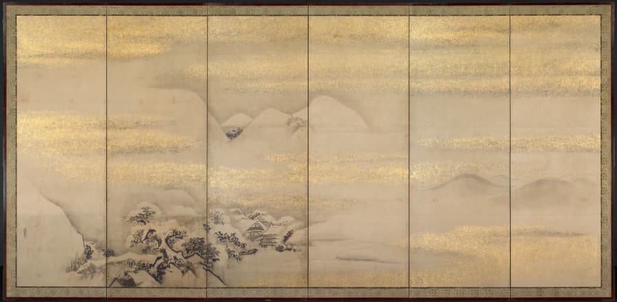Summer and Winter Landscapes (one of a pair) — Kano Naonobu