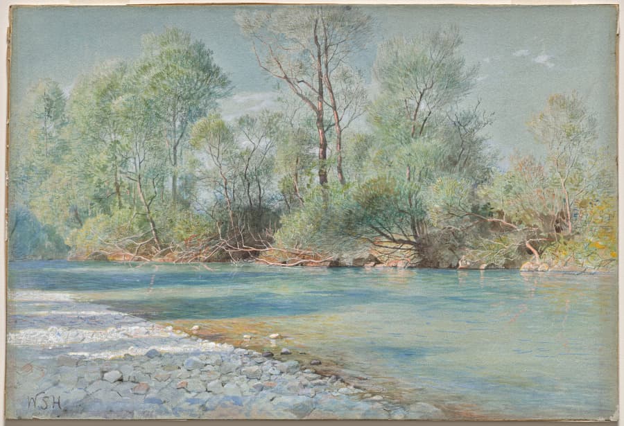 Traunstein River on the Road to Empfig, Bavaria — William Stanley Haseltine