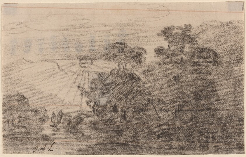 Sunset above a Mountain Lake — Jean Antoine Linck