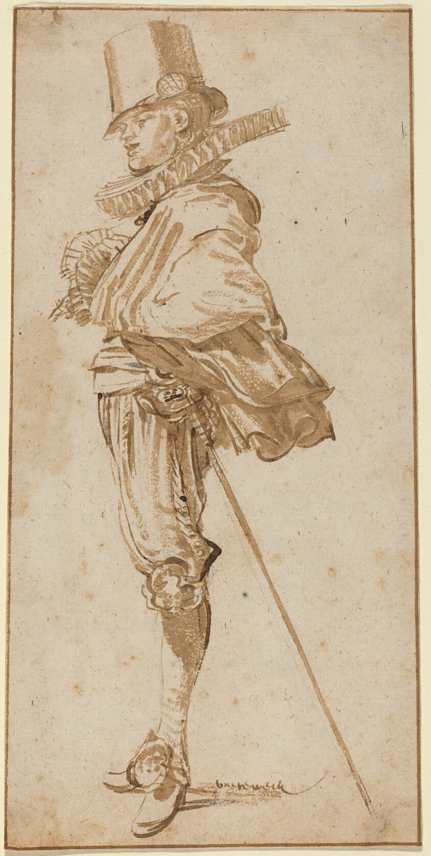 Standing Cavalier Wearing a Sword — Willem Buytewech