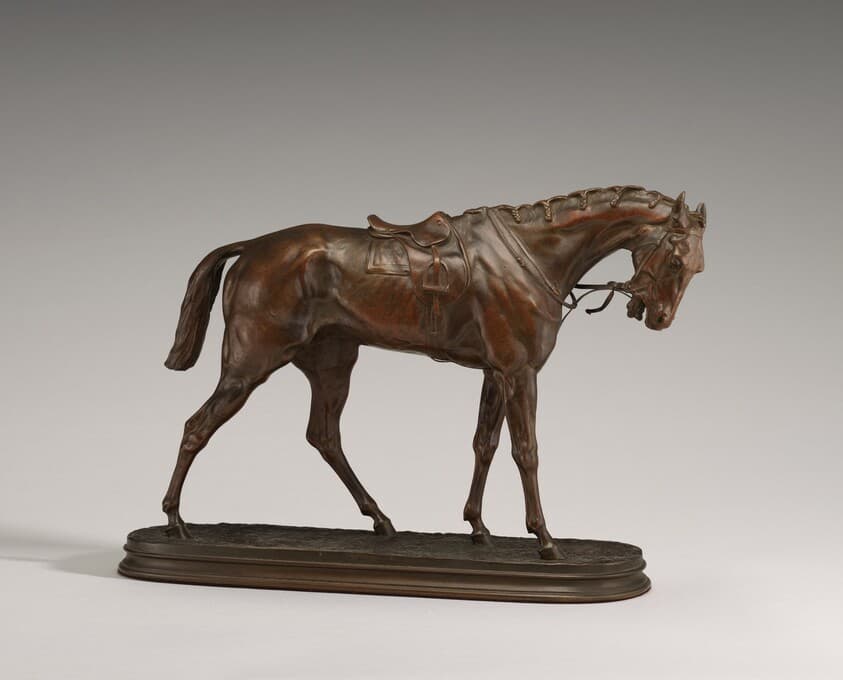 A Saddled Racehorse — Pierre-Jules Mêne
