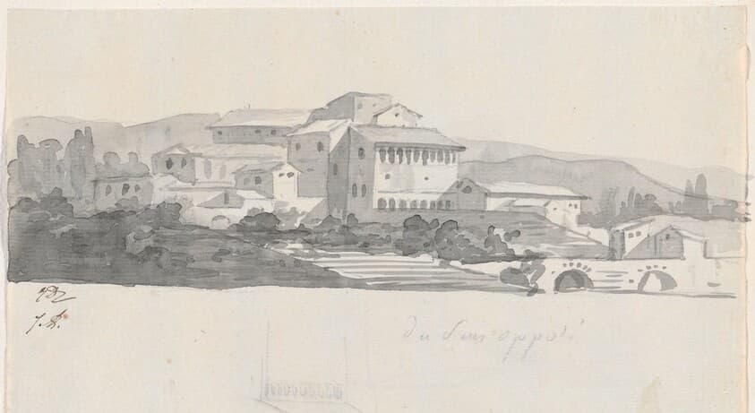 Roman Buildings on a Hill — Jacques-Louis David