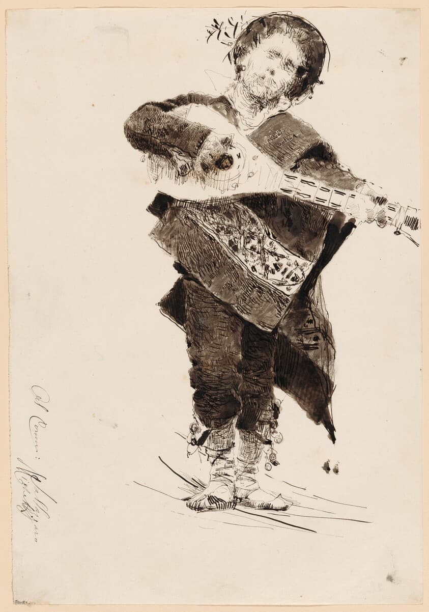 Mandolin Player in Popular Costume of Abruzzi — Francesco Paolo Michetti