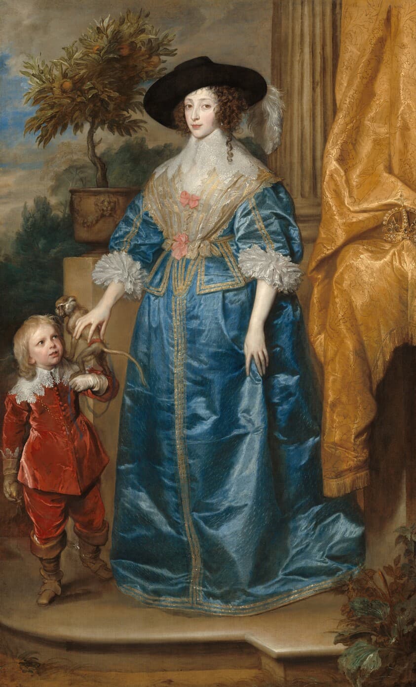 Queen Henrietta Maria with Sir Jeffrey Hudson — Sir Anthony van Dyck