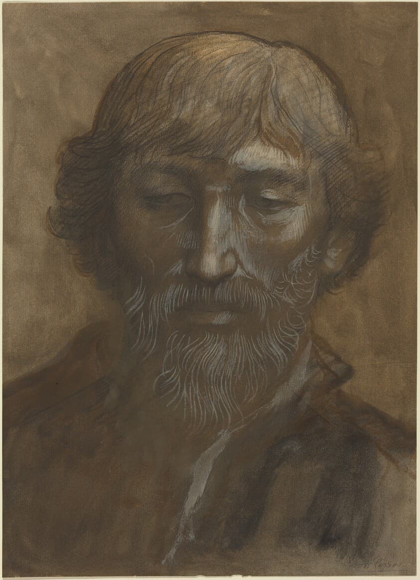 Head of a Man, Full Face — Alphonse Legros