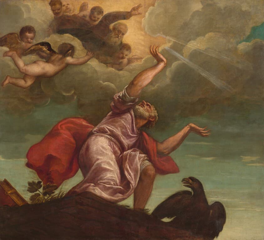 Saint John the Evangelist on Patmos — Titian and Workshop