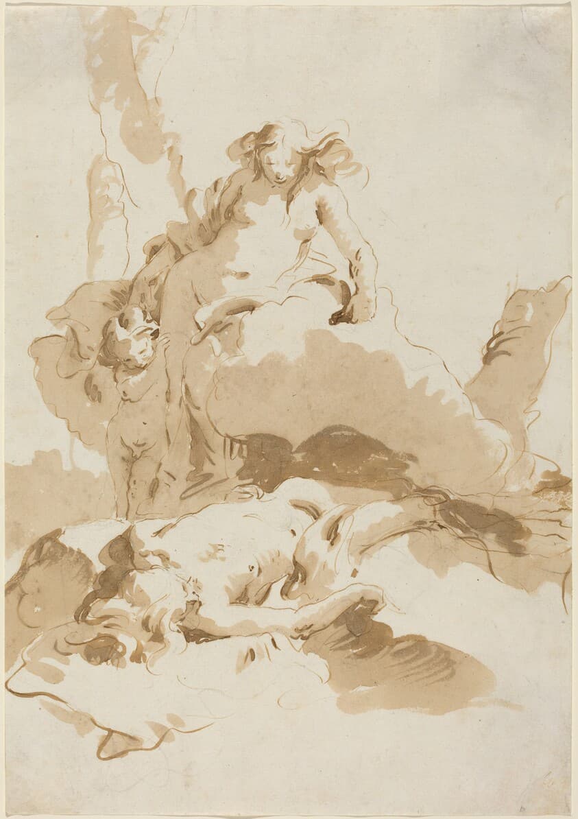 Venus and Cupid Discovering the Body of Adonis — Giovanni Battista Tiepolo
