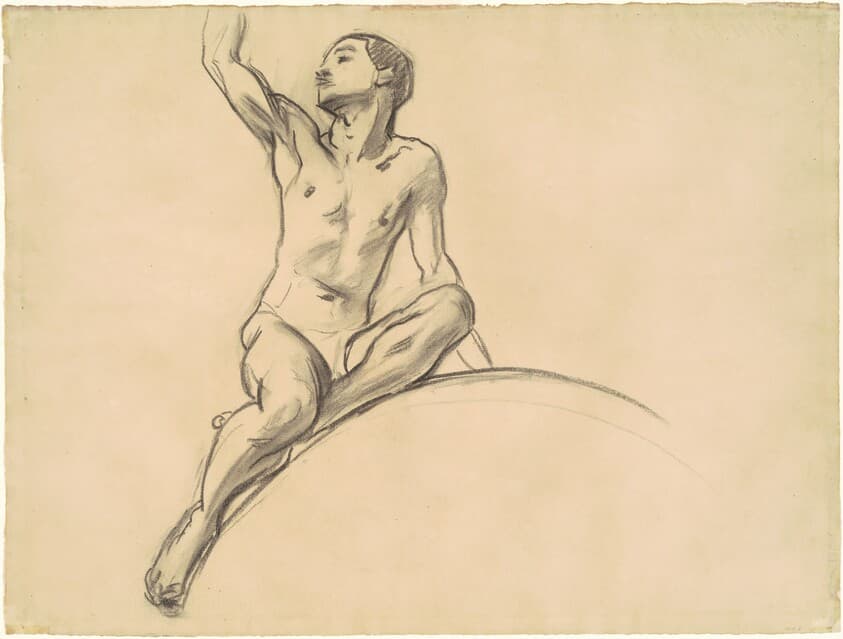 Study for Figure above "Music" — John Singer Sargent