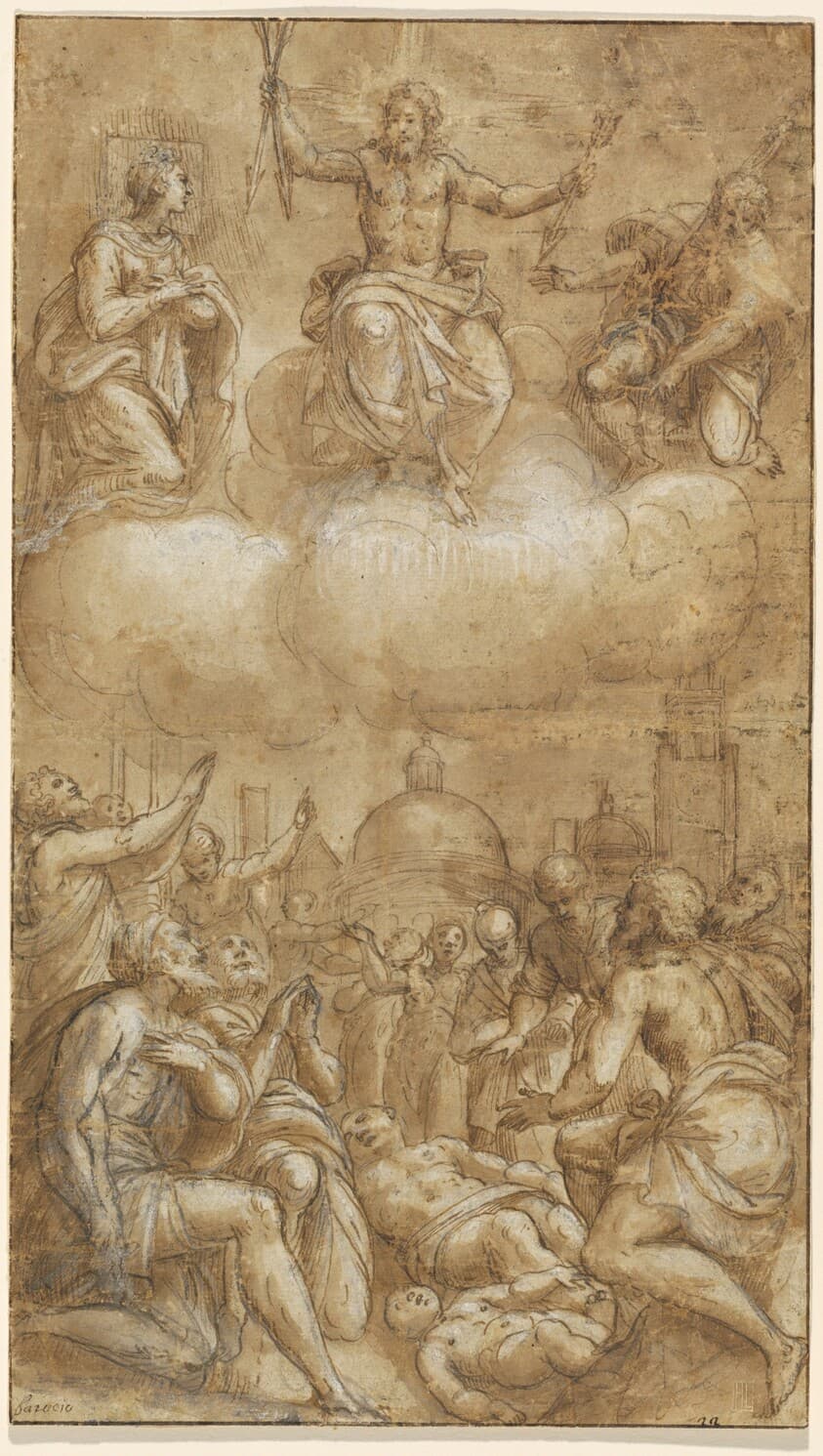 Plague Victims Pleading for Help from Christ, the Virgin, and Saint Roch — Lattanzio Gambara