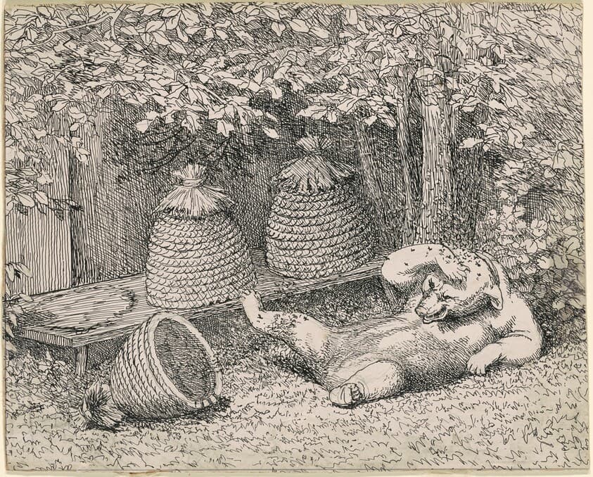 Bear Stung by Bees — William Holbrook Beard