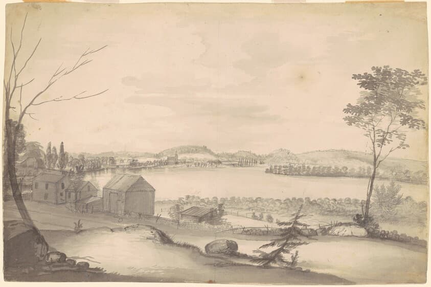 Study for "View of Springfield on the Connecticut River" — Alvan T. Fisher