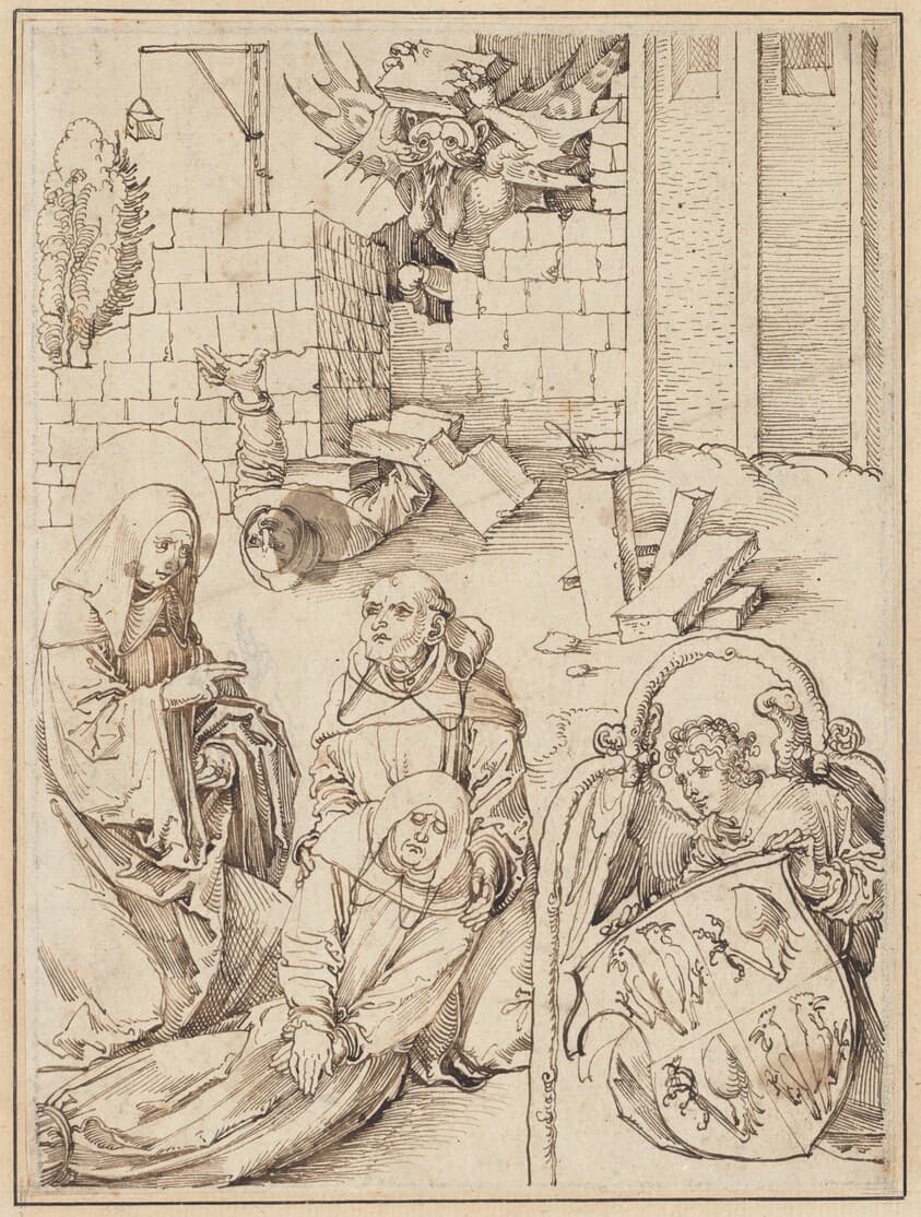 Saint Benedict Reviving a Monk Killed by the Devil — Hans Leonard Schäufelein