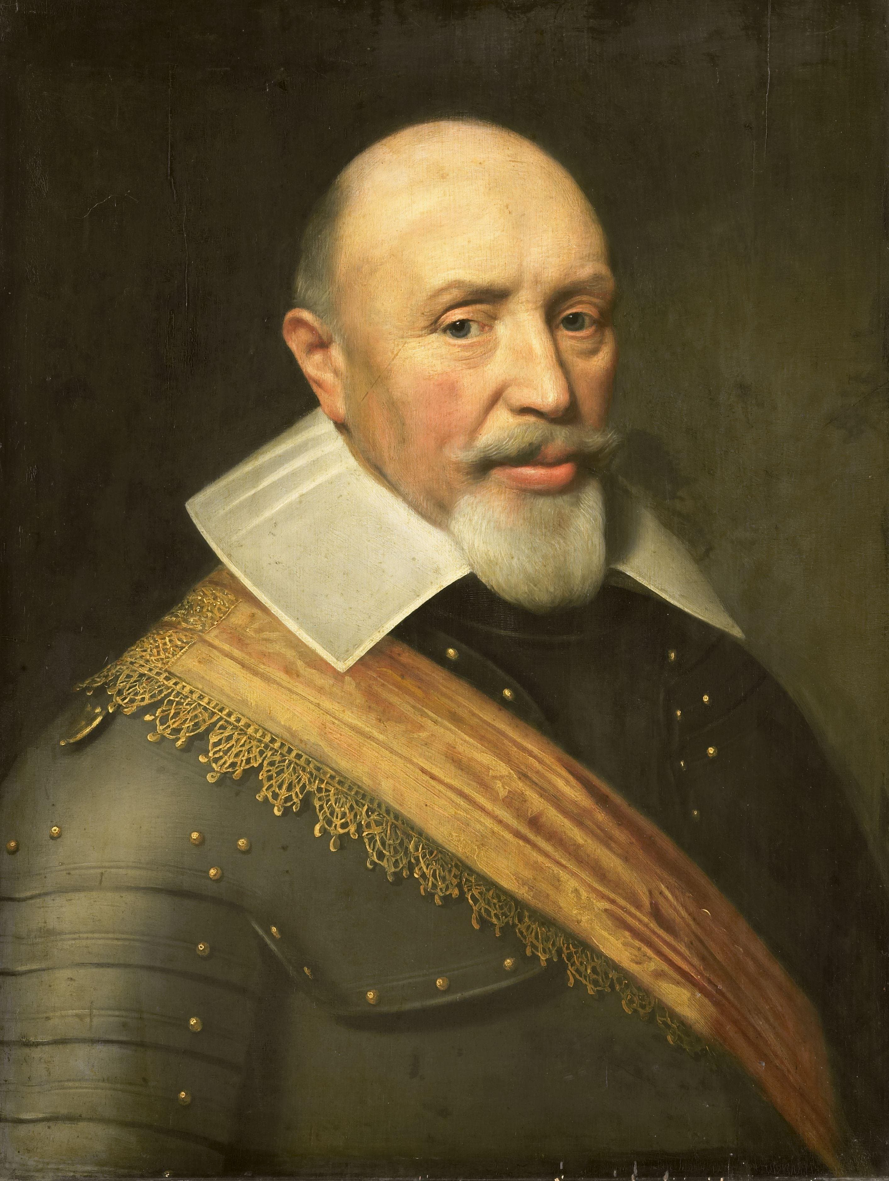 Portret van een man, vermoedelijk Justinus van Nassau (1559-1631), natuurlijke zoon van prins Willem I en Eva Elinx — Jan Antonisz van Ravesteyn