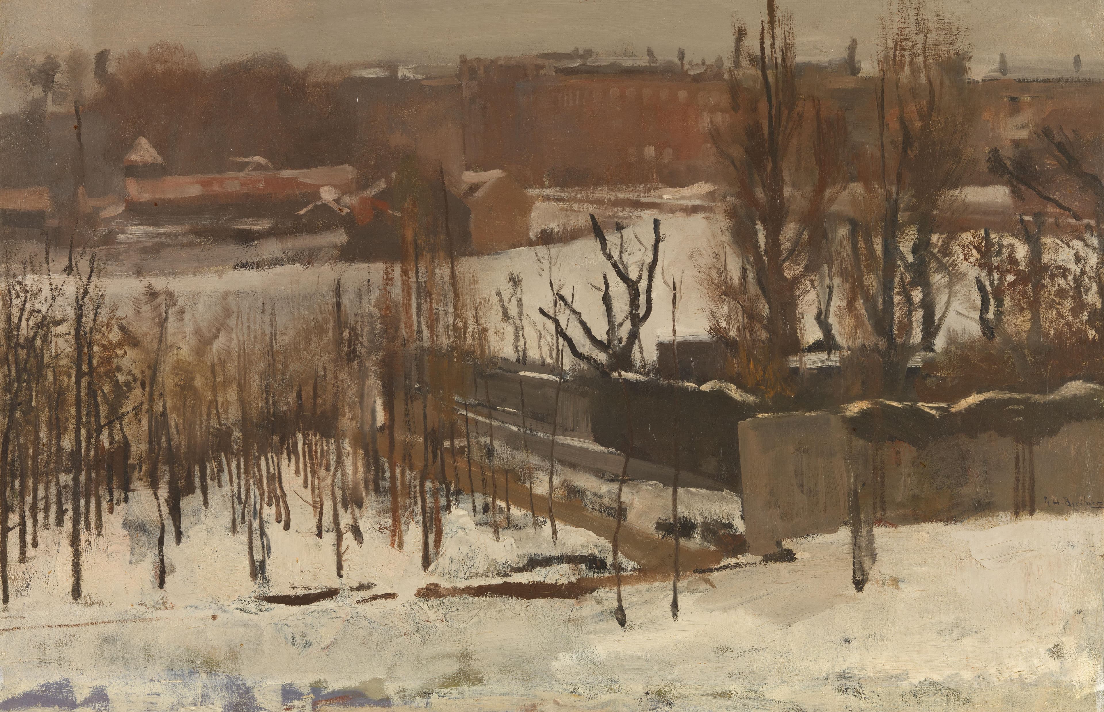 View of the Oosterpark, Amsterdam, in the Snow — George Hendrik Breitner