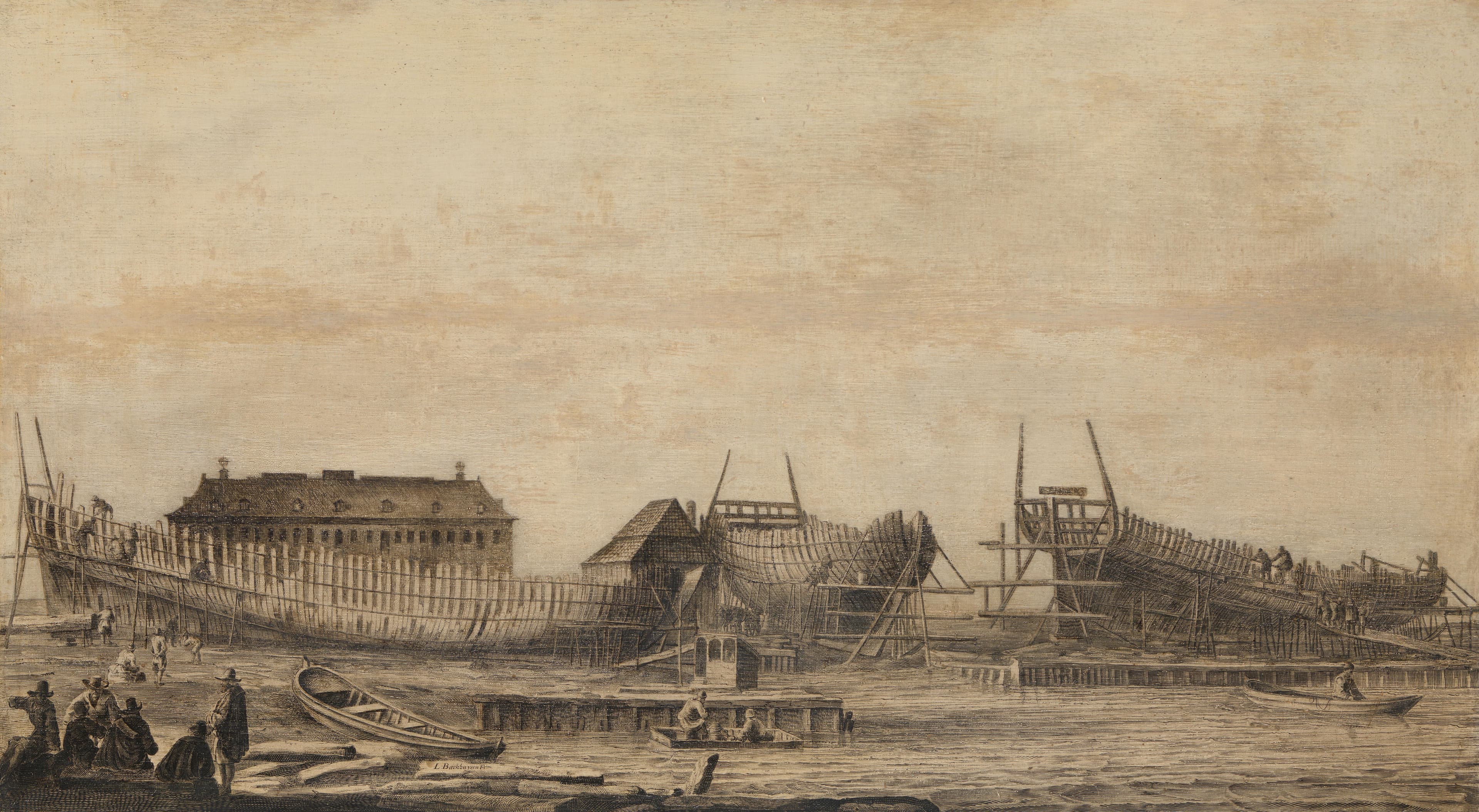 De scheepstimmerwerf der Admiraliteit van Amsterdam — Ludolf Bakhuysen