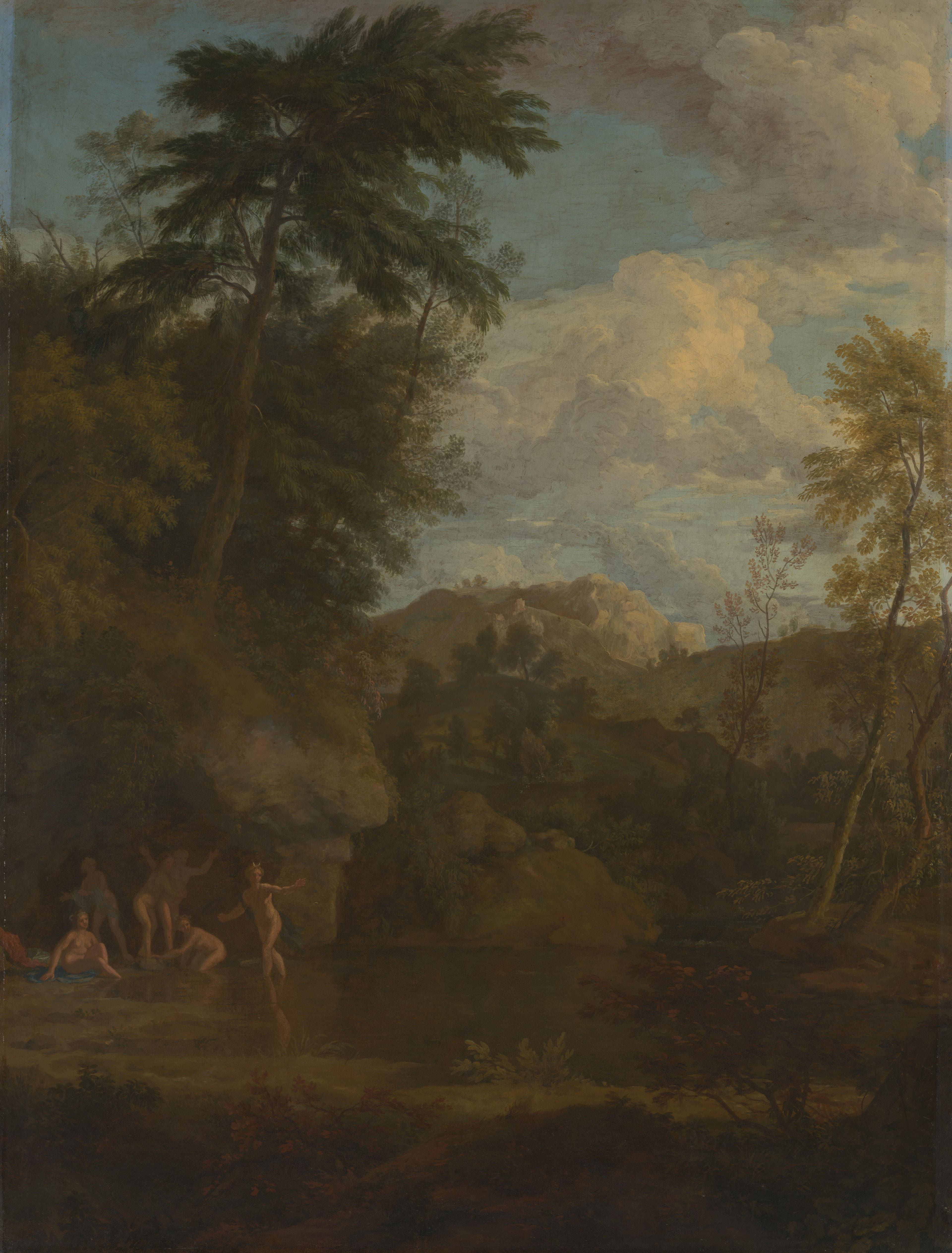 Arcadian Landscape with Diana Bathing — Johannes Glauber