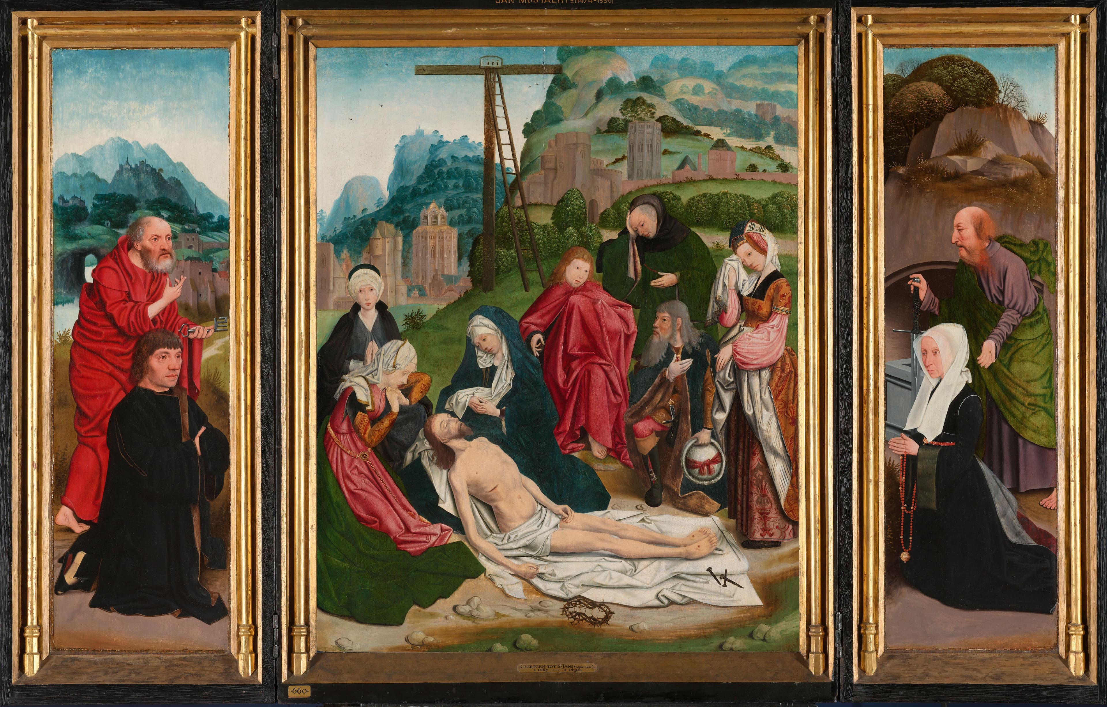 Drieluik met de bewening — Jan Jansz Mostaert