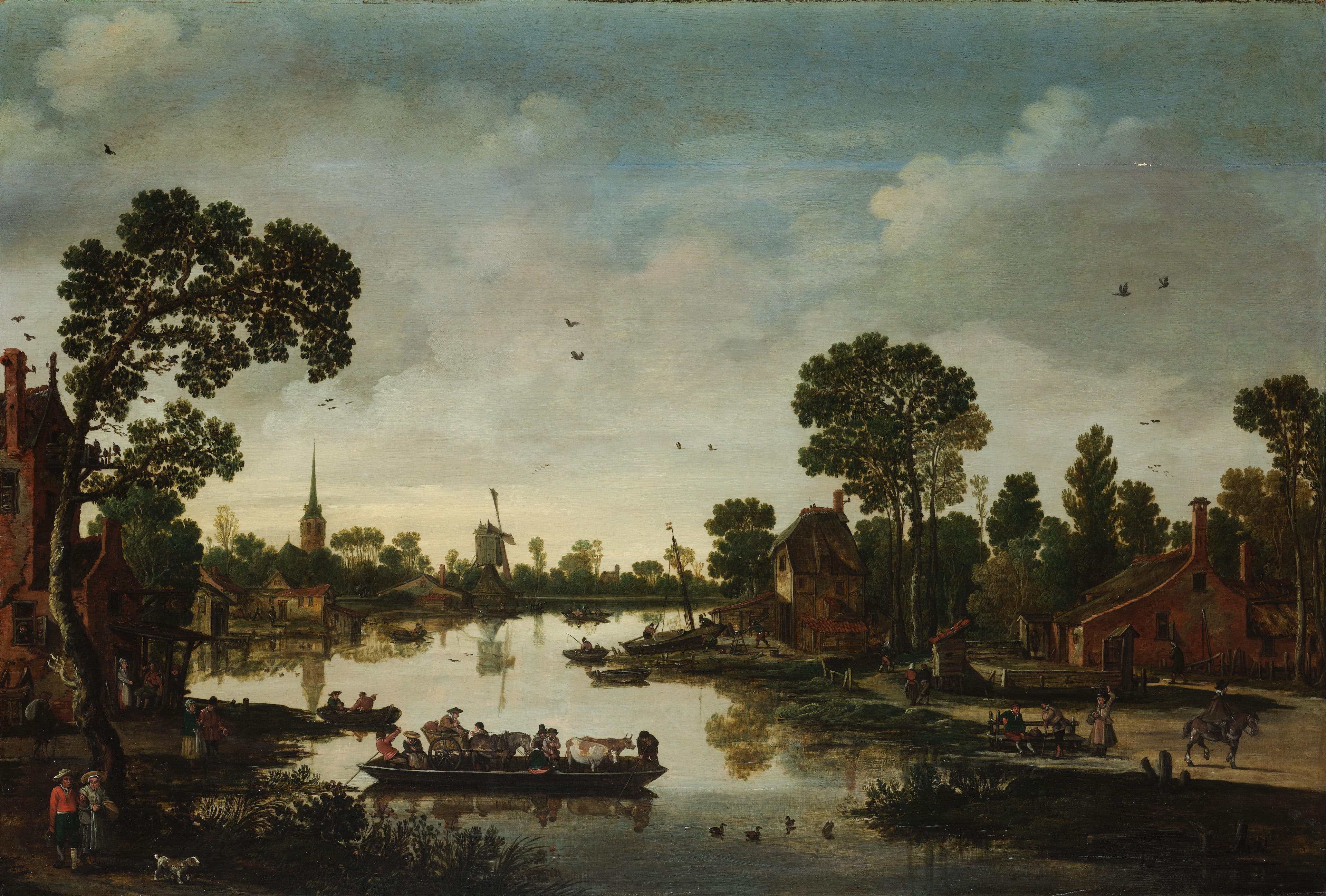 Het ponteveer — Esaias van de Velde