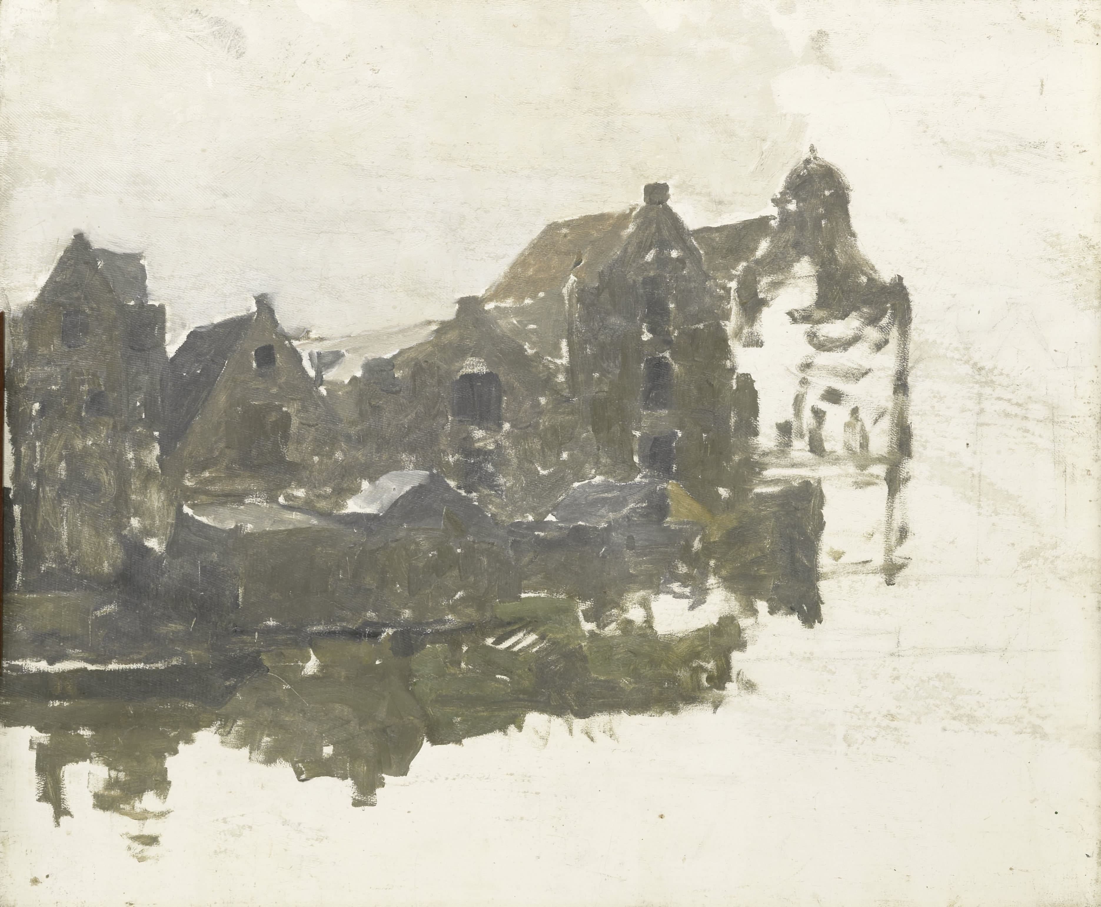 Pakhuizen aan de Teertuinen op het Prinseneiland te Amsterdam — George Hendrik Breitner