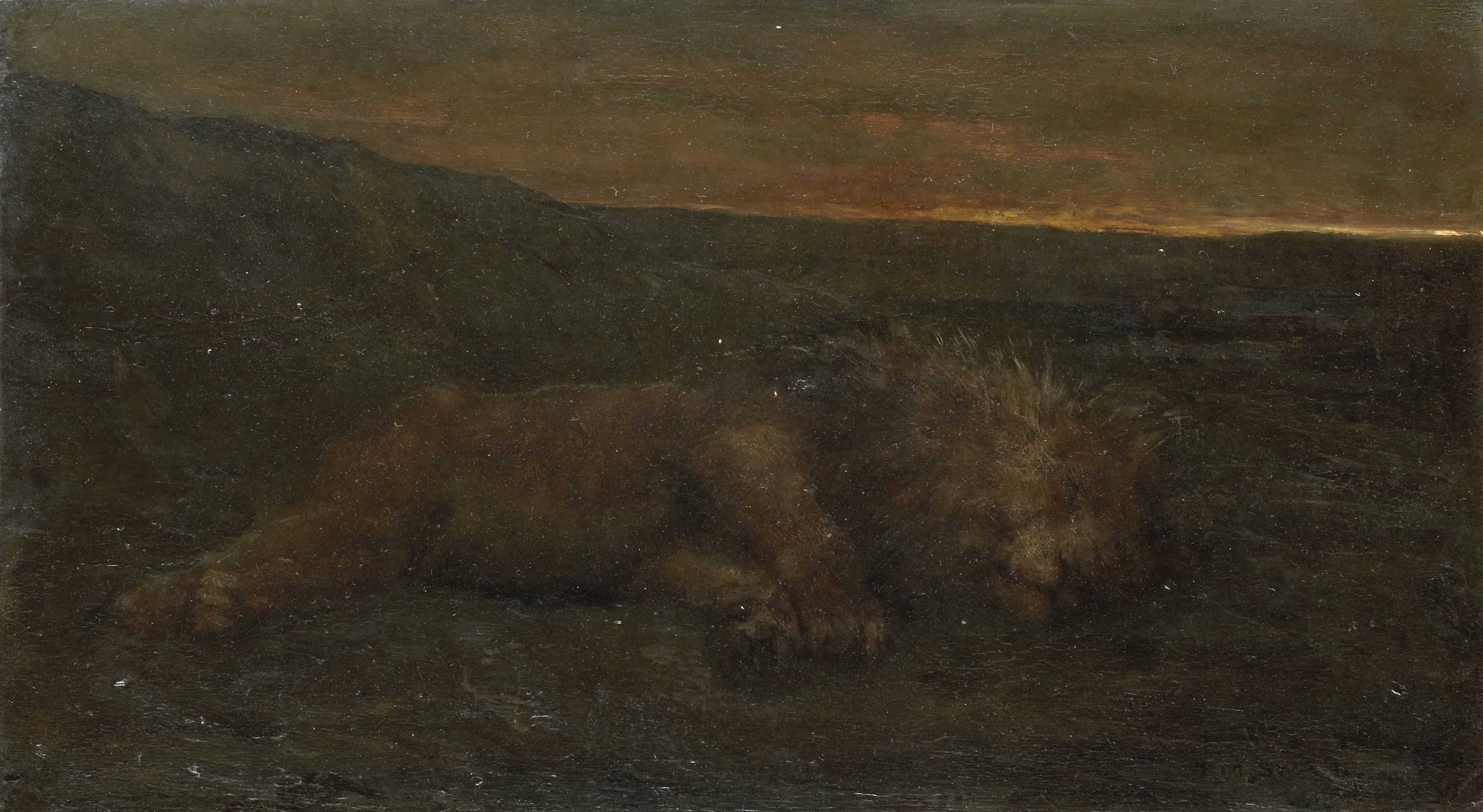 Sleeping Lion by Night — John Macallan Swan