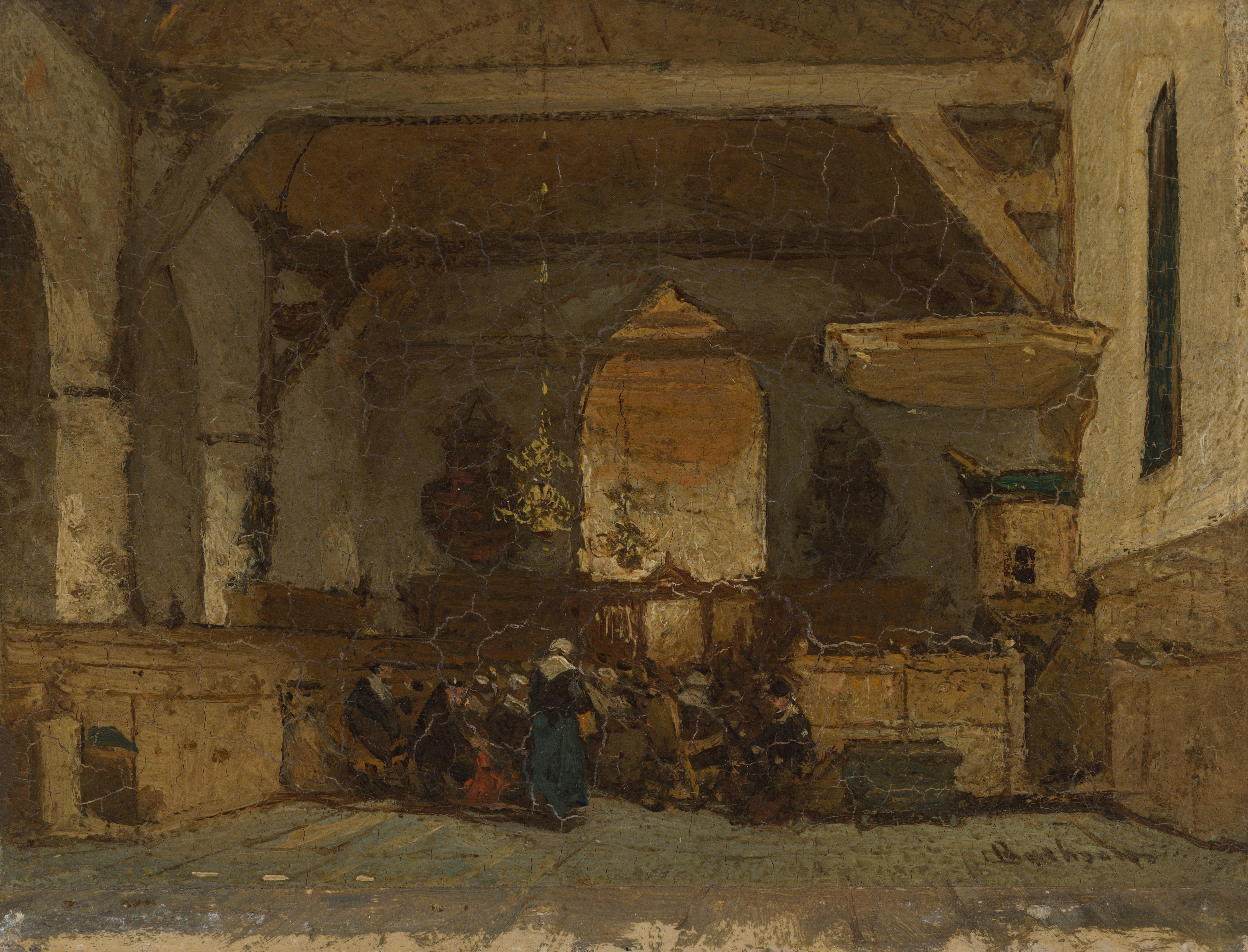 Interior of the Church in Maasland — Johannes Bosboom