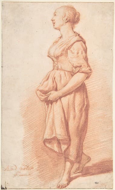 A Young Girl Walking to the Left — Adriaen van de Velde