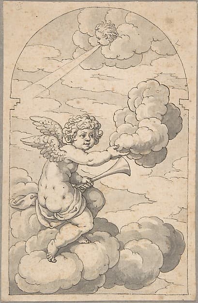 Putto Holding a Cloud and Horn — Crispijn de Passe the Elder