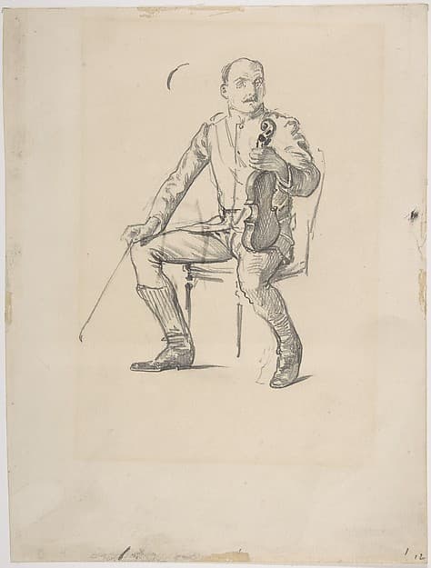 Violinist: study from life — George Du Maurier