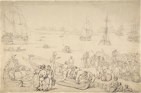 Seaport — Thomas Rowlandson